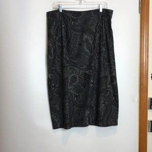 Briggs Velvet Paisley Skirt XL PLUS SIZE